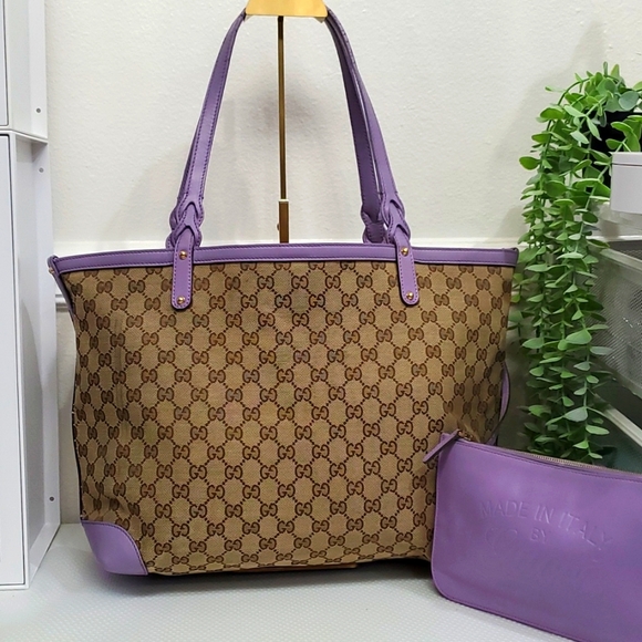 ๐ฎ๐นGucci Monogram XL Craft Lilac Tote and pouch set๐๐๐๐ - Picture 7 of 17